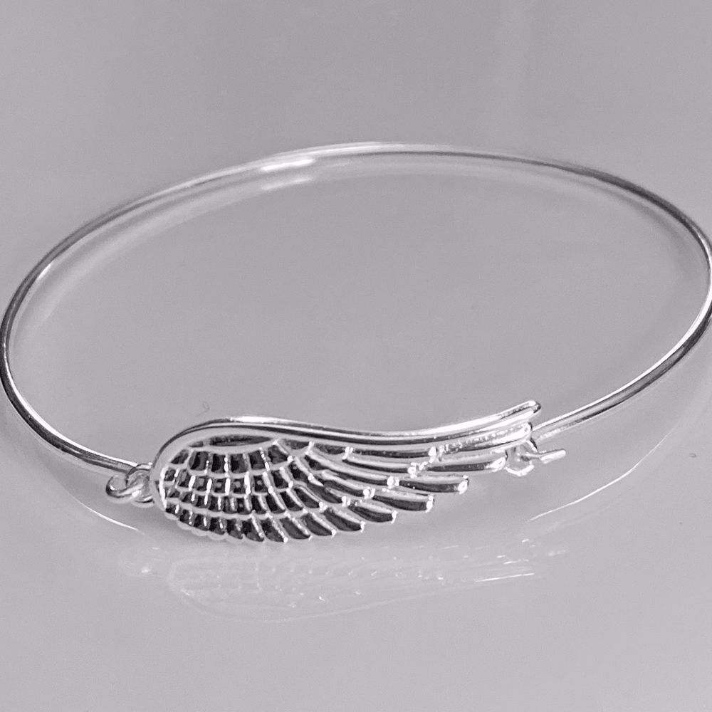 Sterling Silver Angel Wings Bracelet Bangle